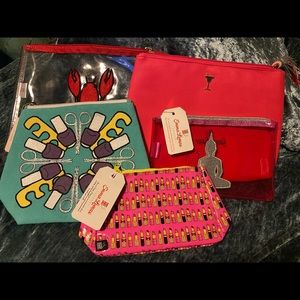 Lot of 5 new bags- makeup bag, tote, etc
